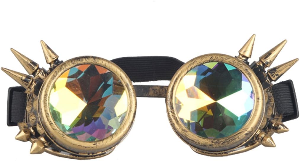 Vintage STEAMPUNK GOGGLES Glasses Bling Lens Goth COSPLAY PARTY Sunglasses