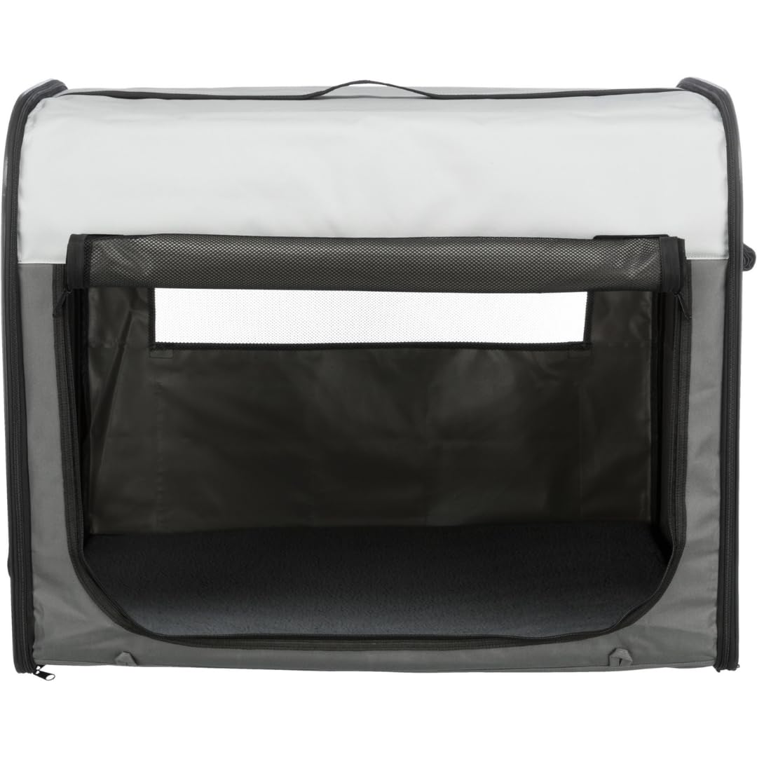 TRIXIE Box per cani Home nero – S: 64 × 54 × 48 cm – Gabbia pieghevole per cani con 2 ante e chiusure sicure, scatola per il trasporto zincata con base stabile per casa e in viaggio – 39301