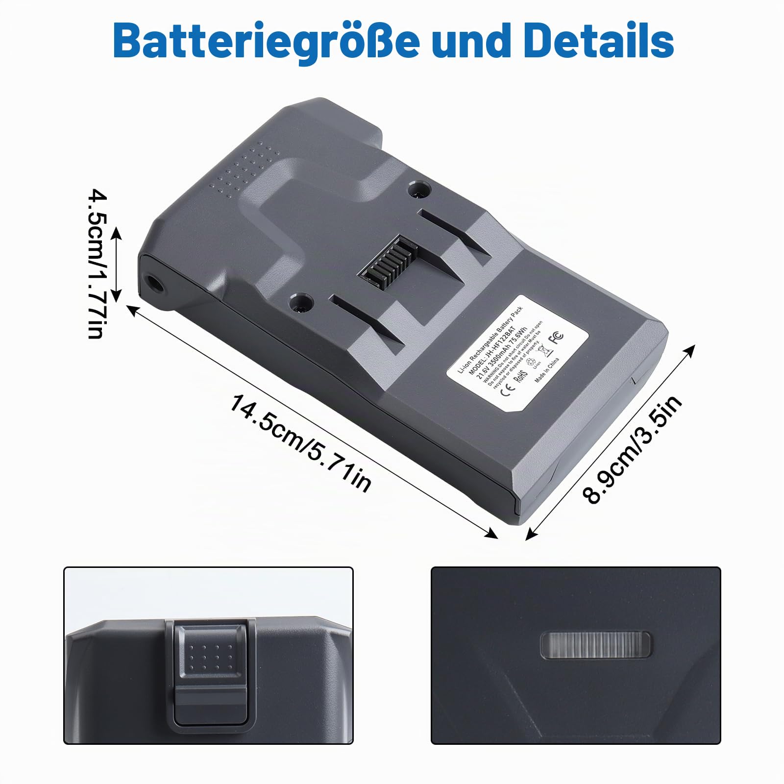 21.6V 3500mAh Ersatzakku Kompatibel mit Hoover B012 Batterie Staubsauger, Ersatz für Hoover Besenstaubsauger H-Free 100