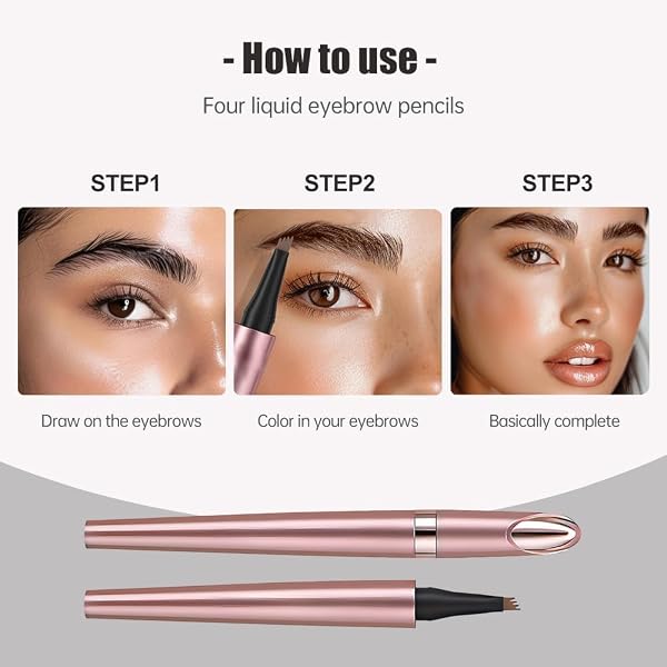 Waterproof Eyebrow Pencil, 2026 New Microblading Eyebrow Pencil, 4D Hair Effect Eyebrow Pen, Waterproof & No Transfer, Natural Eyebrow Hair Effect (Dark Brown x 1) - 5