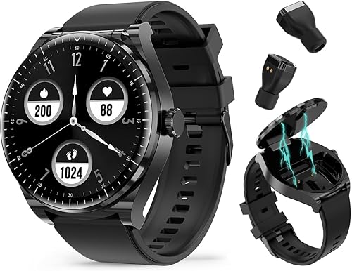 wansitonda Reloj inteligente con auriculares, altavoz Bluetooth, toma de llamadas recibidas, reloj inteligente para hombres y mujeres con oxígeno en