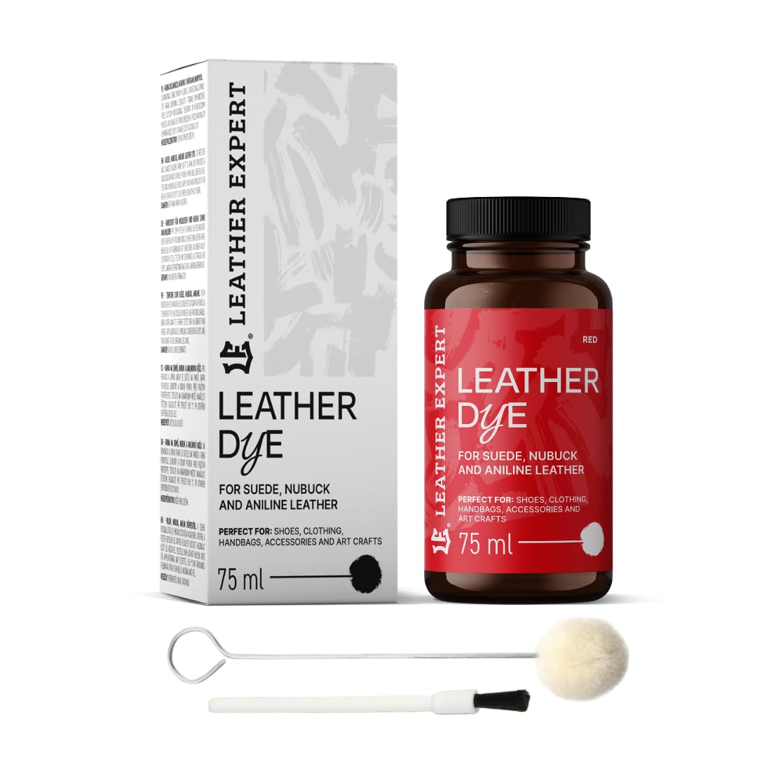 Penetrating Leather Dye, Colore Nero, 75 Ml, Ideale Per Scarpe, Borse E Accessori, Con Applicatore E Pennello, Colore Per Scarpe In Pelle Scamosciata, Nabuk E Anilina (16 Colori