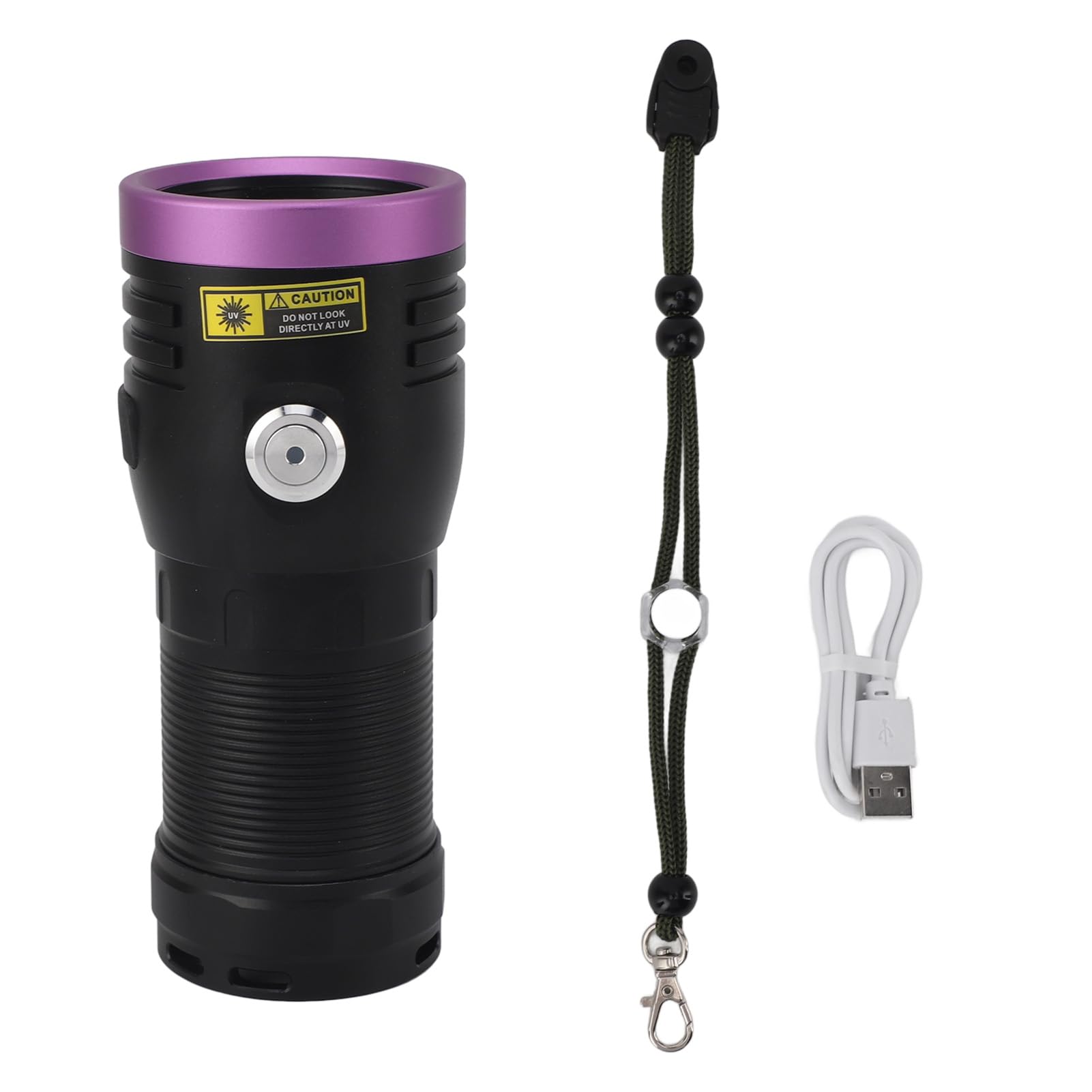 365 nm Luz negra Linterna UV LED Detector de antorcha portátil de mano para orina de perro Manchas de mascotas Curado de resina Aleación de aluminio 142 mm 5,6 pulgadas
