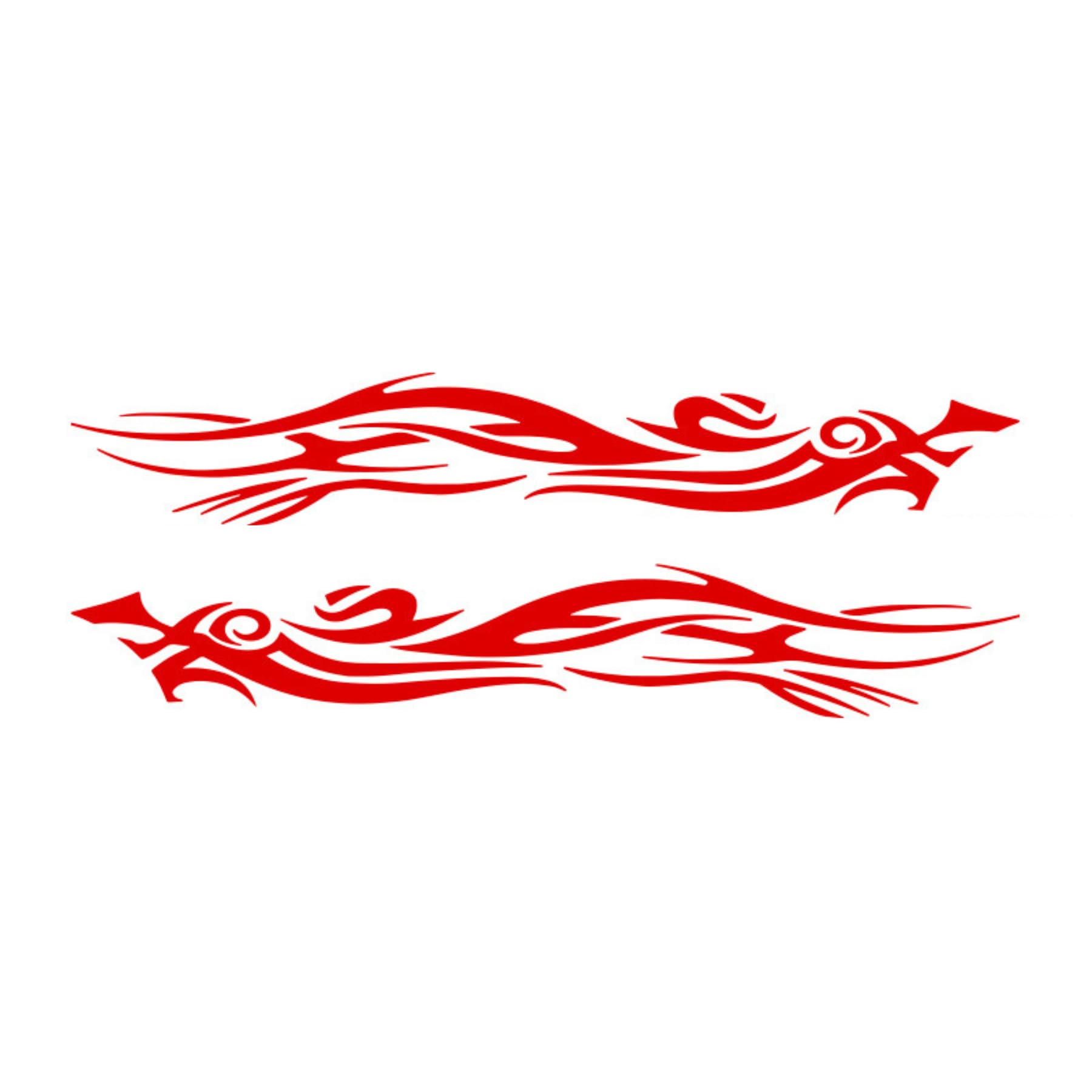 2 Pezzi Auto Adesivi Laterali, Fiamma Corsa Sportiva Strisce in Vinile Auto Adesivi Decorativi della Vita, per Automobile/Camion/SUV(Rosso)
