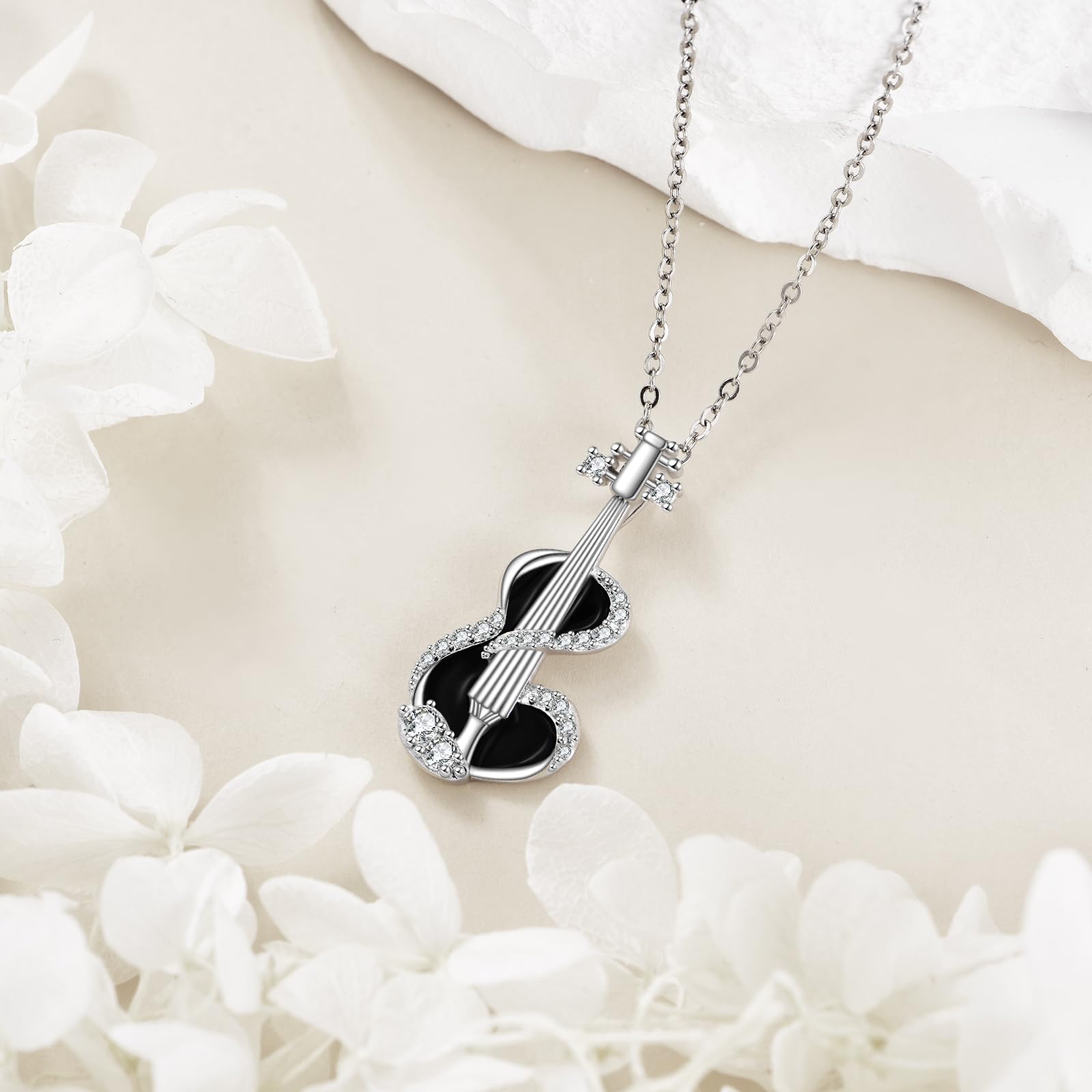 POPLYKE Collana con ciondolo musicale in argento Sterling per gli amanti della musica, regali per le donne