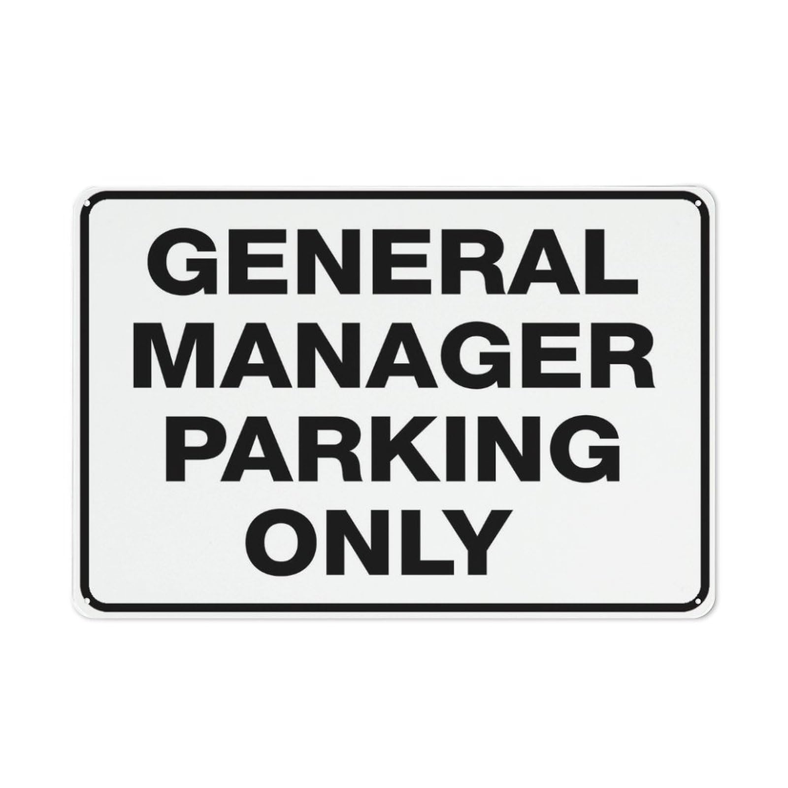 General Manager Parking Only Sign 12 X 8 Inch Metal Sign, Rustproof Aluminum, Multicolor