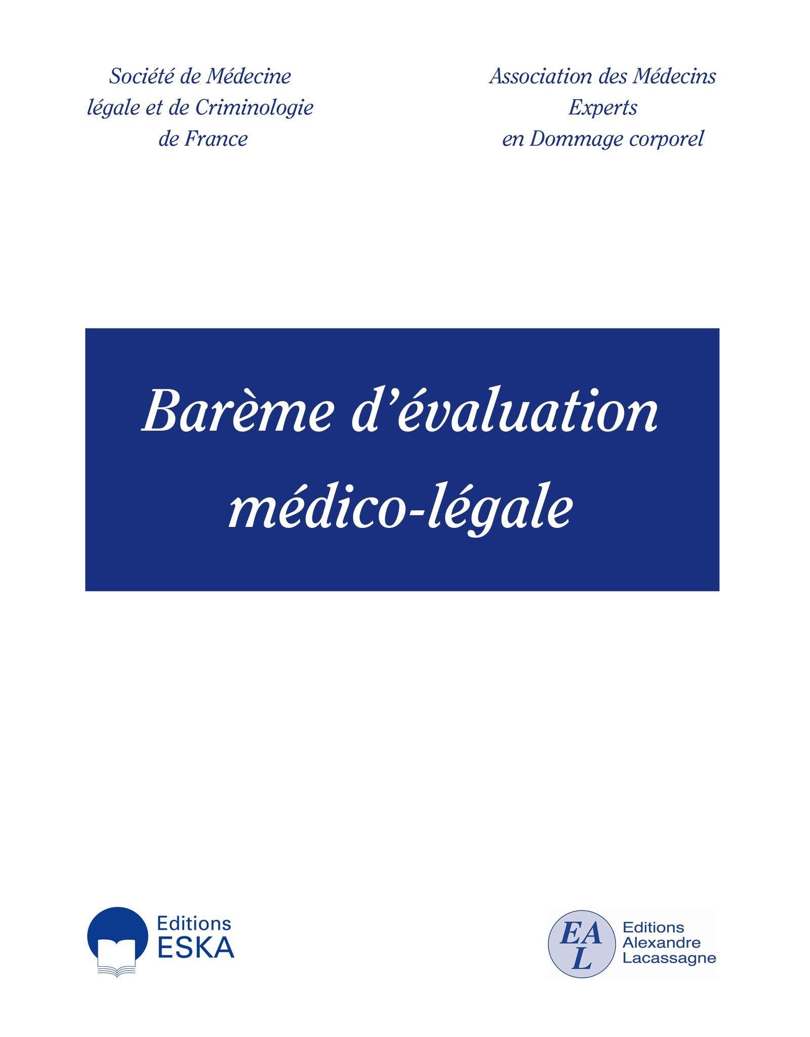 Barème d'évaluation médico-légale - édition 2026