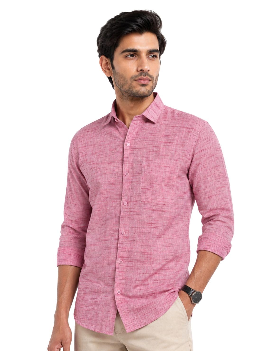 Men’s Khadi Cotton Regular Fit Shirt | Full Sleeve Breathable Casual & Office Wear Shirt for Men-picture-27