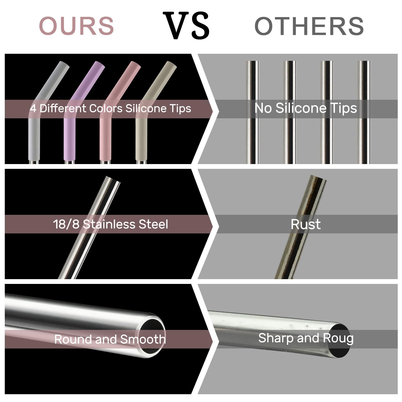 Lot De 8 Pailles De Rechange Réutilisables Pour Gobelet Stanley De 1200 Ml, Pailles En Métal Extra Longues Pour Accessoires De Tasse Stanley, Ensemble De Pailles En Acier Inoxydable Avec Embouts En