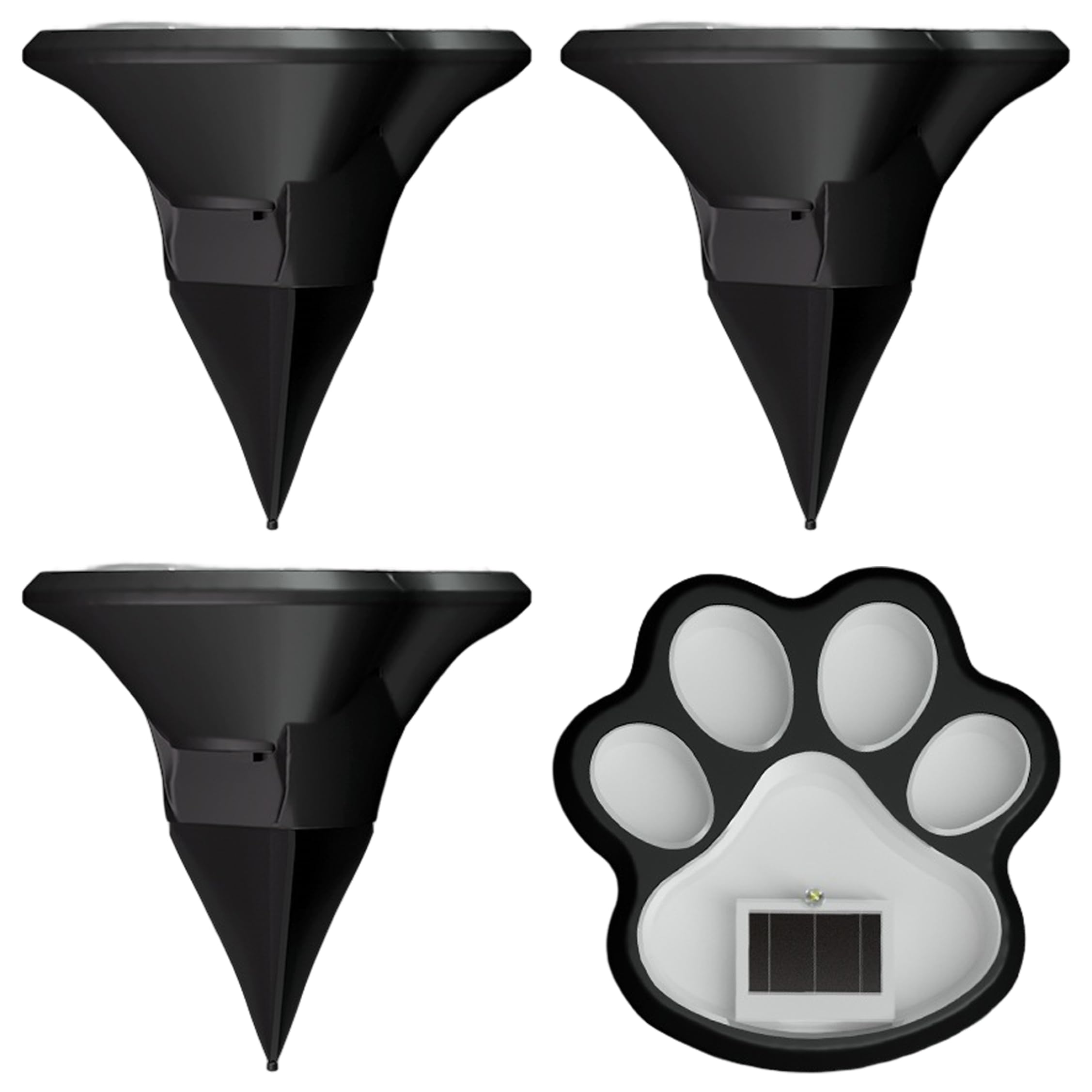 Goutdori Paw Print Solar Lights 4PCS, Cute Weatherproof Walkway Garden Pathway Lights with Auto On Off, Outdoor Lawn Patio Decor Paw Print Solar, Walkway, Cute Garden Pathway, Weat