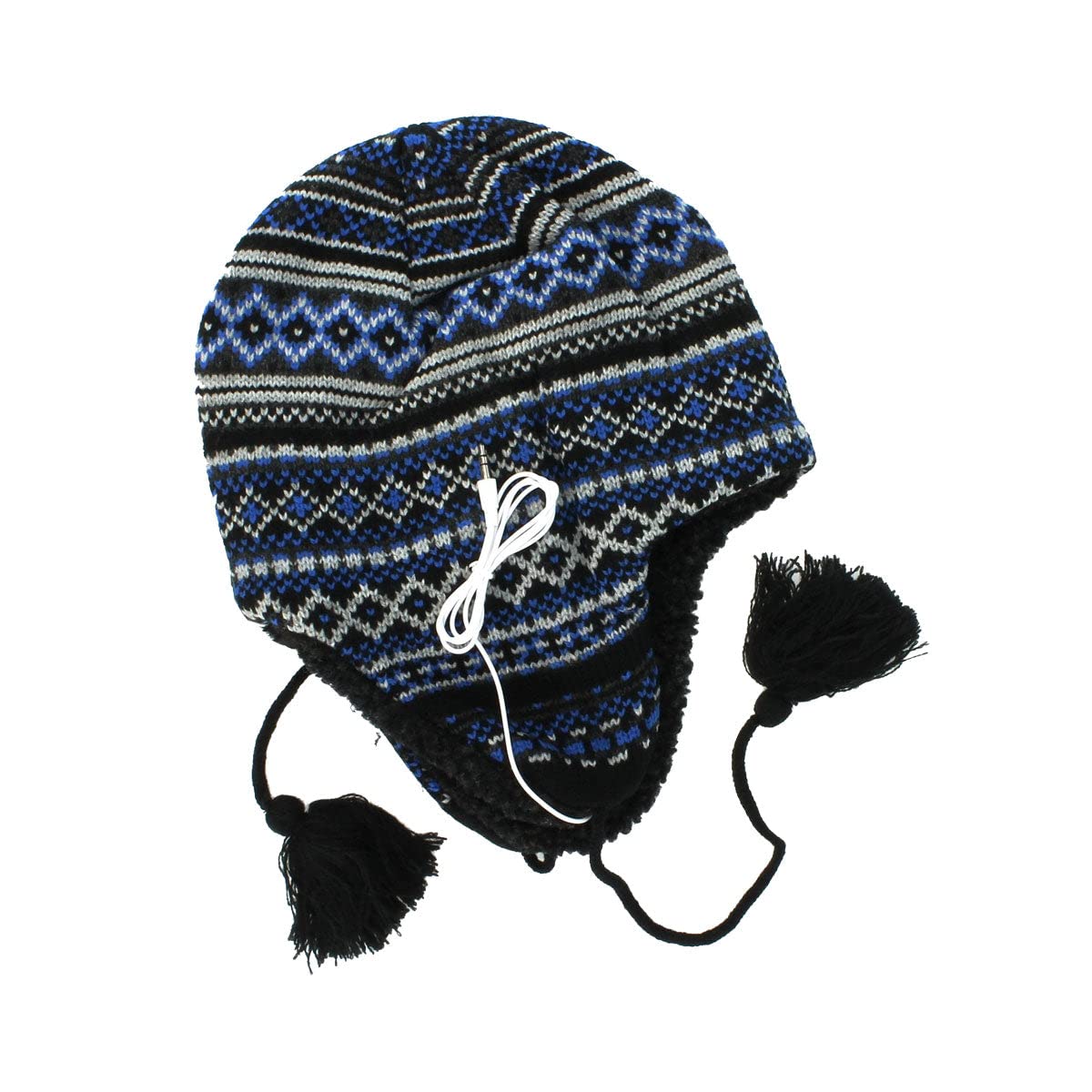 Winter Beanie Headphones Blue Peruvian Style One Size-image-20
