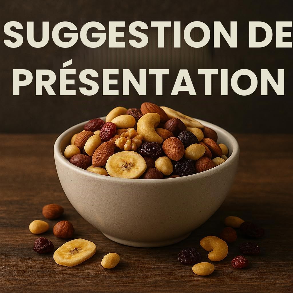 GiDeli Mélange de fruits pour étudiants de 5 kg avec cacahuètes, noix de cajou, noisettes, amandes, noix, raisins secs, myrtilles et chips de banane, sans additifs