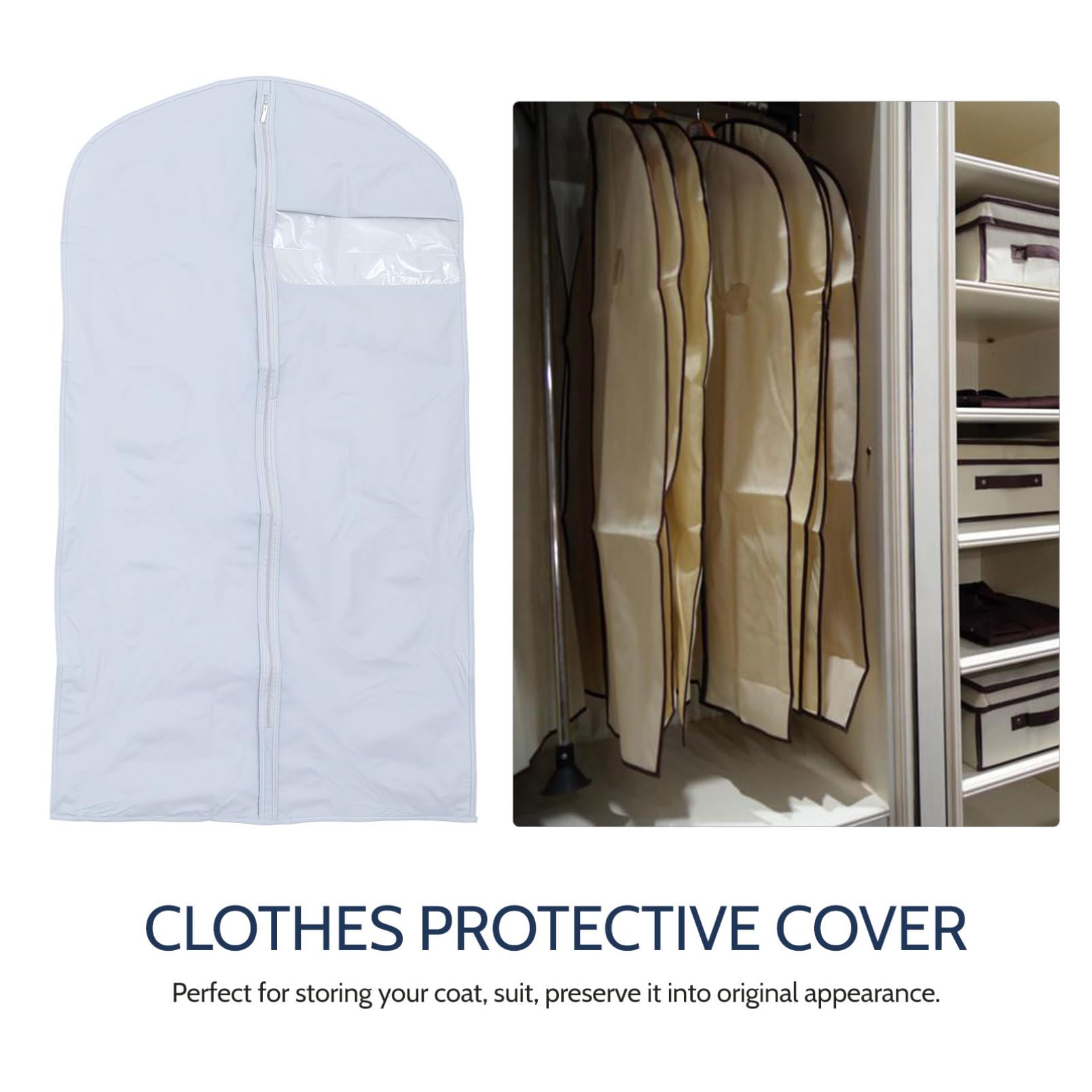 Funda Protectora para Ropa 5 Piezas Plástico Translúcido Anti Polvo