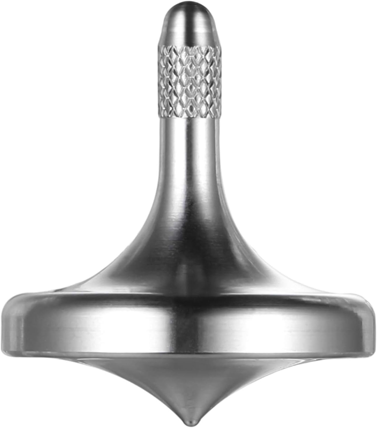 Metal Spinning Top, Stainless Steel Spinner, Desktop EDC Toy Gyroscope for Adults, Perfect Balance, Easy to Use,Stress Relax, Spin Long Time Exceed 5 Minutes (Silver)