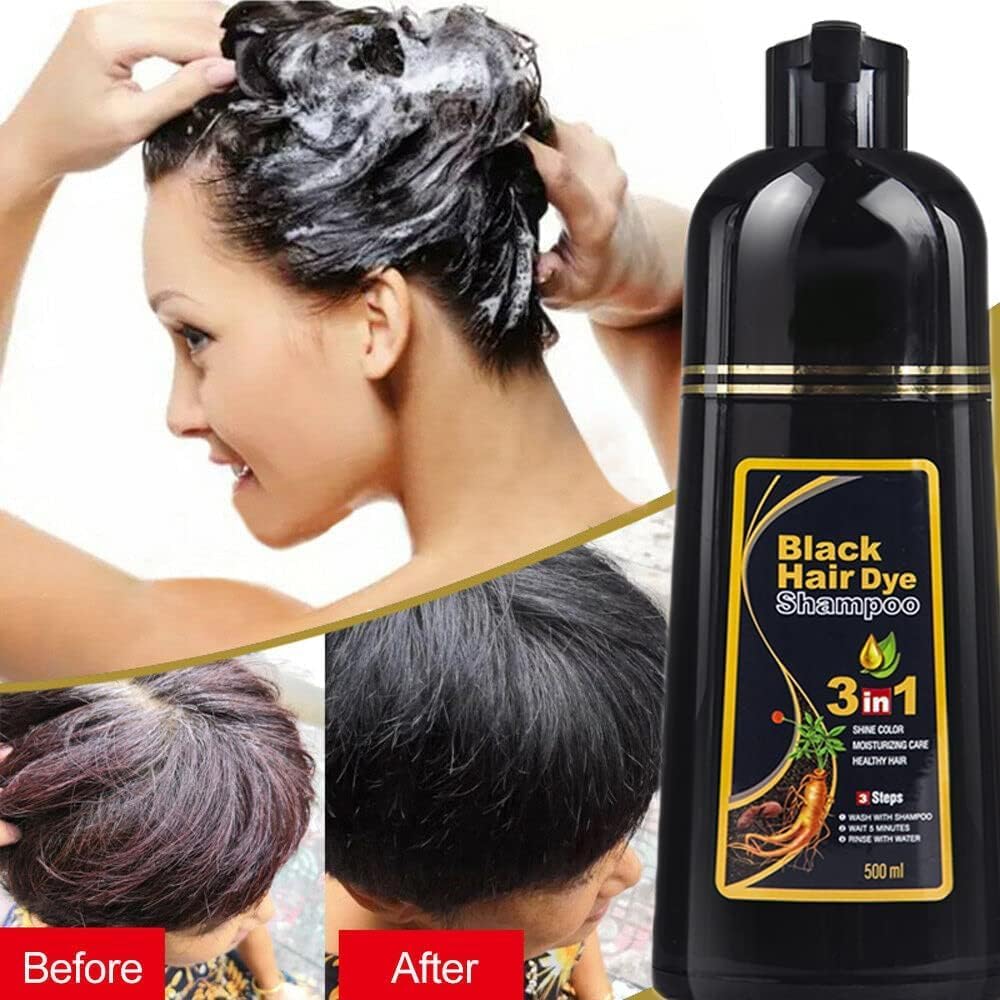 Buy 3-in-1 Black Hair Shampoo, Natural Hair Colour Treatment, 500