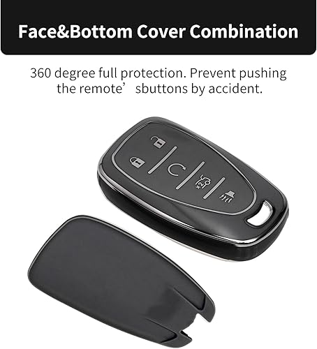 Miniatura 4 de OFFCURVE Funda para llavero de Chevy, protección completa, funda para llavero de automóvil para Chevrolet Malibu Equinox Camaro Cruze Tahoe Traverse