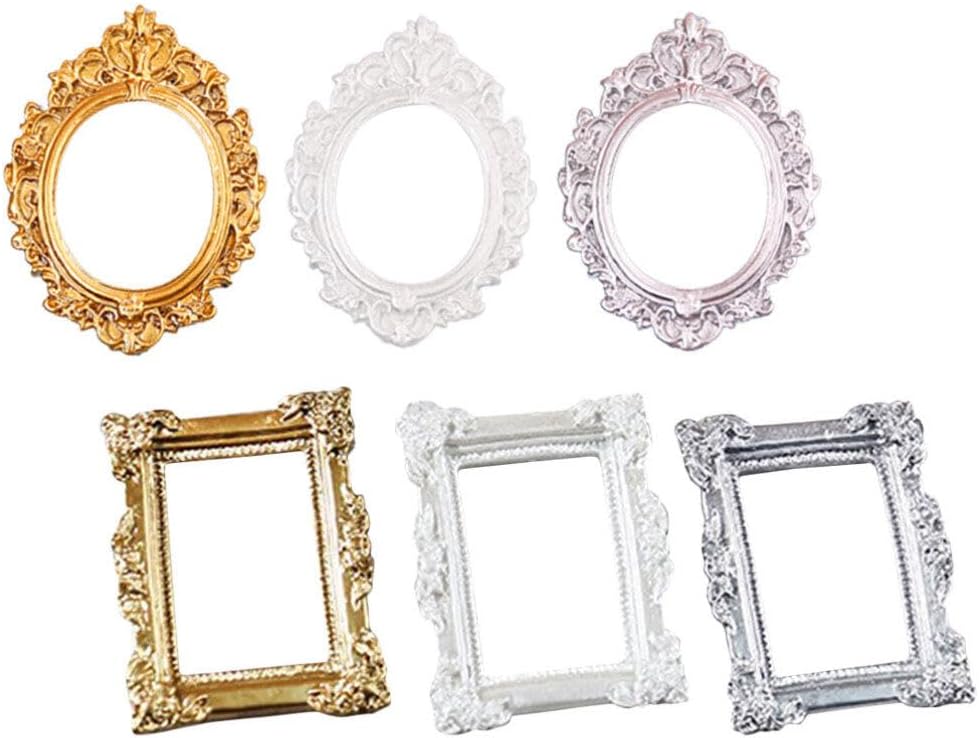 Garneck 30 Pcs Photo Frame Mini Accessories Photo Album Scrapbook Photo Scrapbook Wedding Table Mini Resin Picture Frame Miniature Photo Frame Crafts Making Material Phone Case Supplies