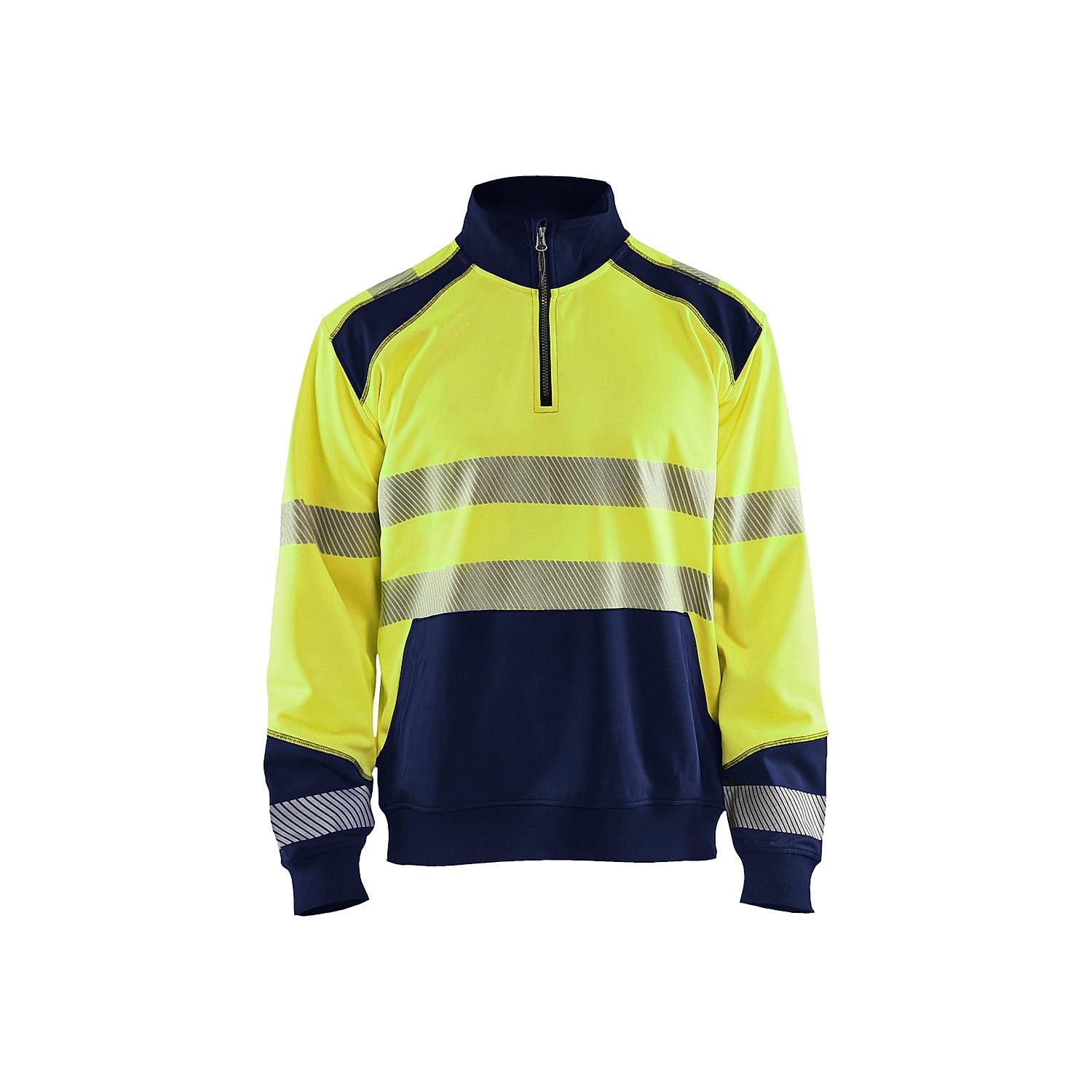 Blaklader 35562528 SWEATSHIRT HAUTE VISIBILITÉ AVEC FERMETURE ÉCLAIR, Jaune/Marine, taille XS