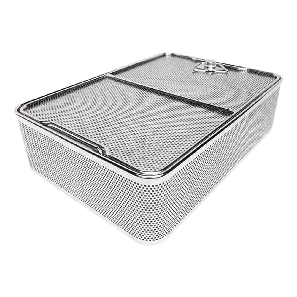 Cestelli per la sterilizzazione degli strumenti in acciaio inossidabile 304 Cestello per la pulizia della disinfezione degli strumenti medici con coperchio per la conservazione sterilizzata ( Size : 2