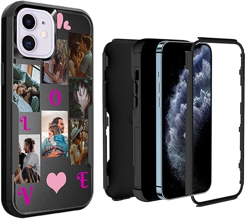 Vista 45 de Funda de teléfono con fotos personalizada para iPhone 11 Pro Max, diseño de collage de imágenes personalizadas, fundas personalizadas para impactos