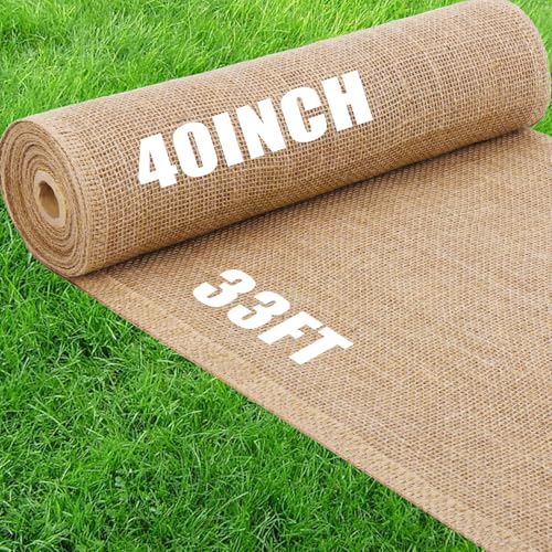 Butarfe 40' x33 Feet Gardening Burlap Roll, Natural Burlap Fabric, Tree Wrap Rolls Tree Trunk Protector Winter Plant Cover Multipurpose Jute Material for Outdoor Trees Weddings Party Home Decor