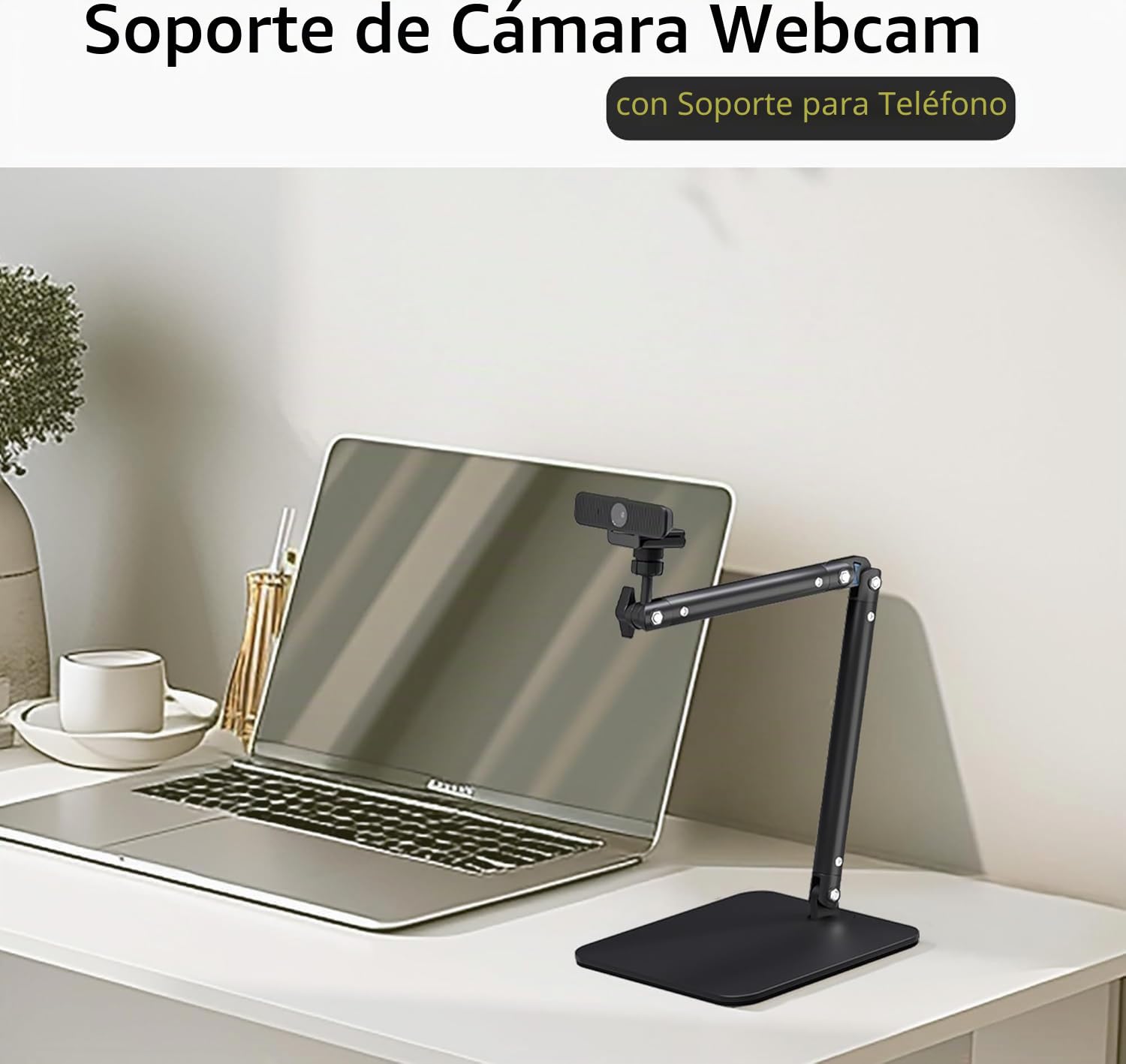 Soporte Para Cámara Web Soporte Para Teléfono Soporte De Mesa Resistente Para Cámara Web C922 C930e C920S C920 C615 C960 C920x BRIO 4K Soporte Para Teléfono Luz Derecha Con Rosca De 1/4"