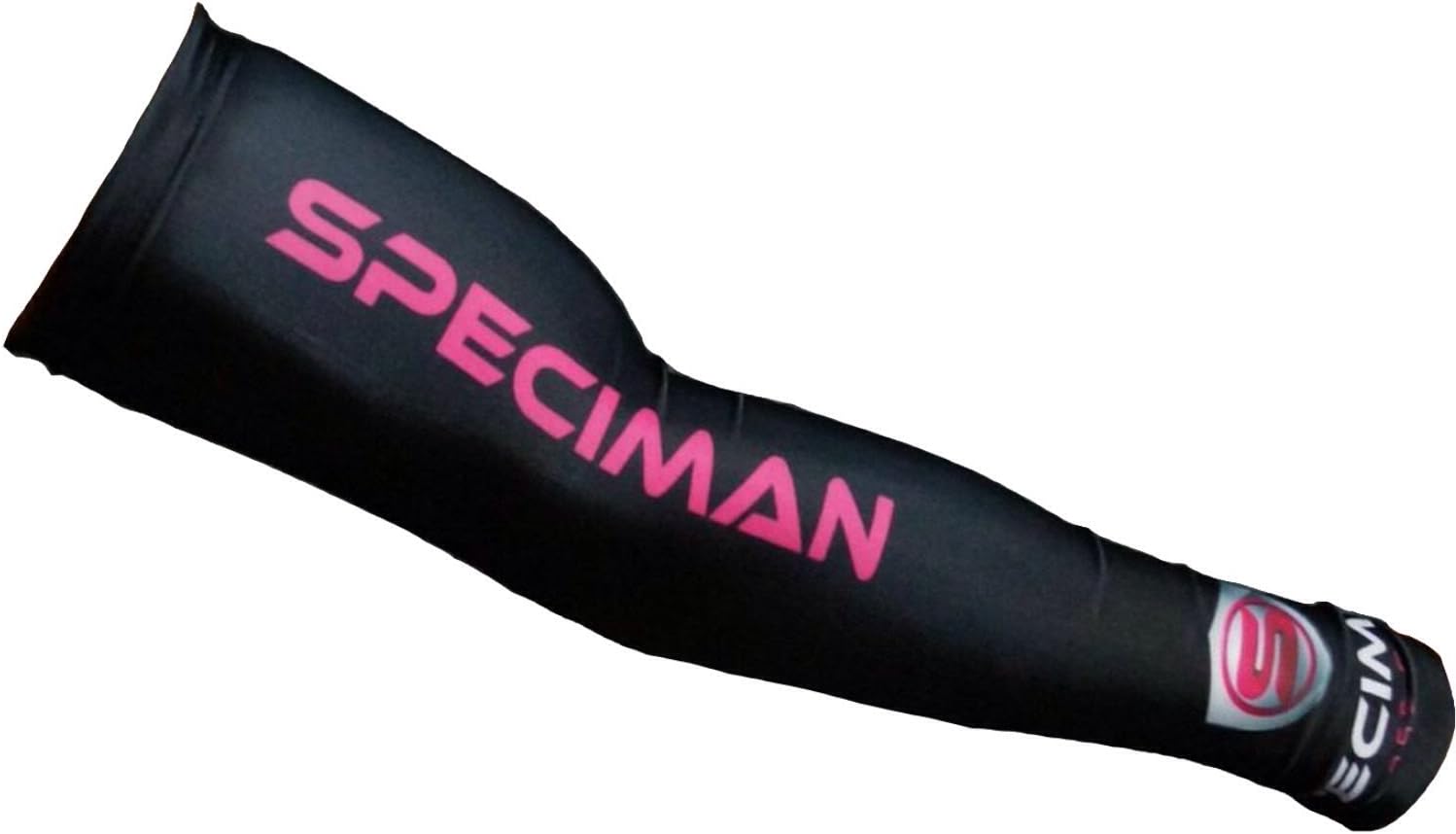 Speciman Fitness Gear-Compression Sleeve-Compression Stockings for your Arms while Basketball,Football,Cycling,Baseball,Tennis,Gym,Hiking,Running,UV Protection,Indoor or Outdoor Training, and everyday Use-All Men and Women-All Athletes-New Style (Black with Pink, Large)