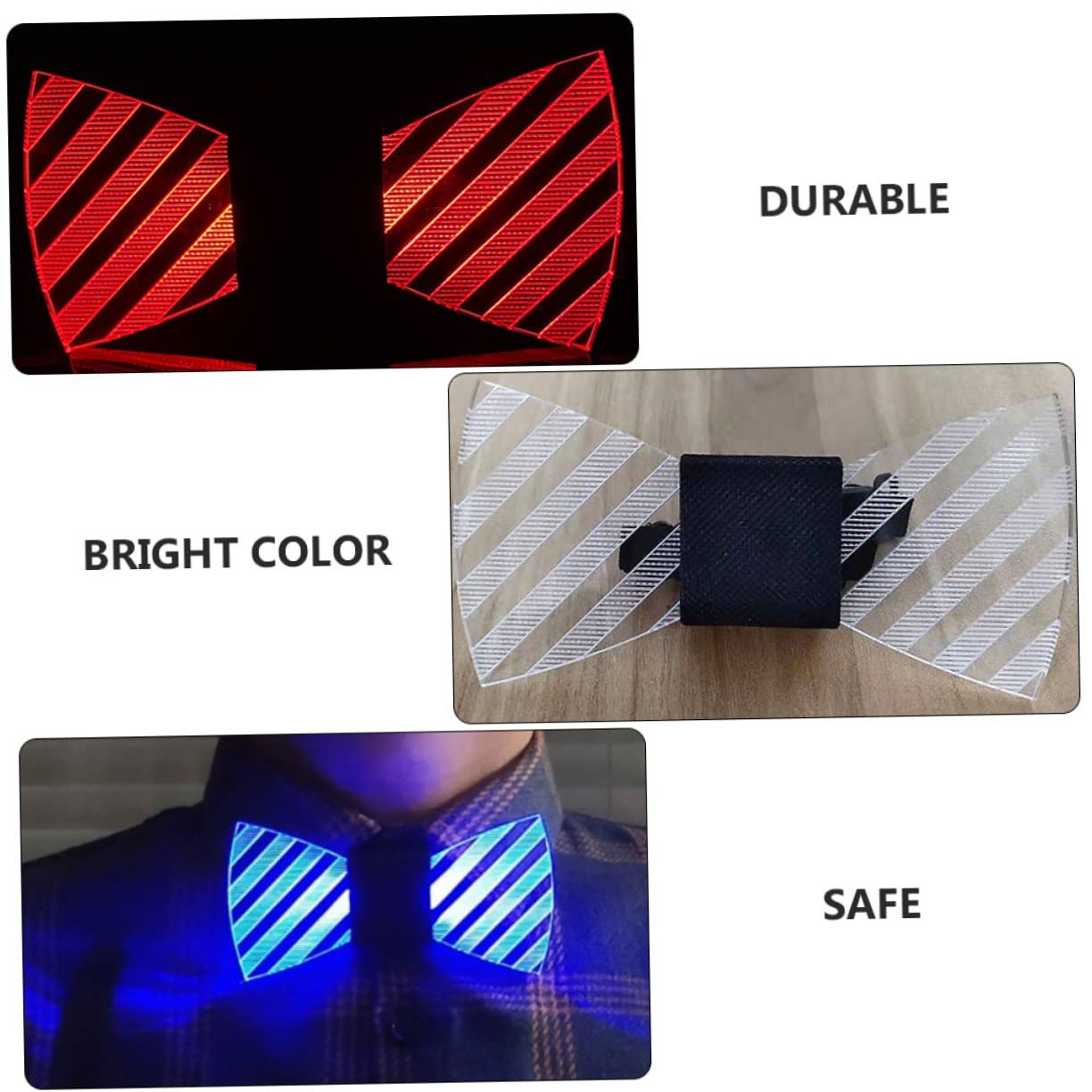 Uonlytech 2stücke Bow Tie Für Partys Und Festivals Wiederaufladbare -fliege Stilvolles Kostümzubehör Für Und Dekoration Für Unvergessliche