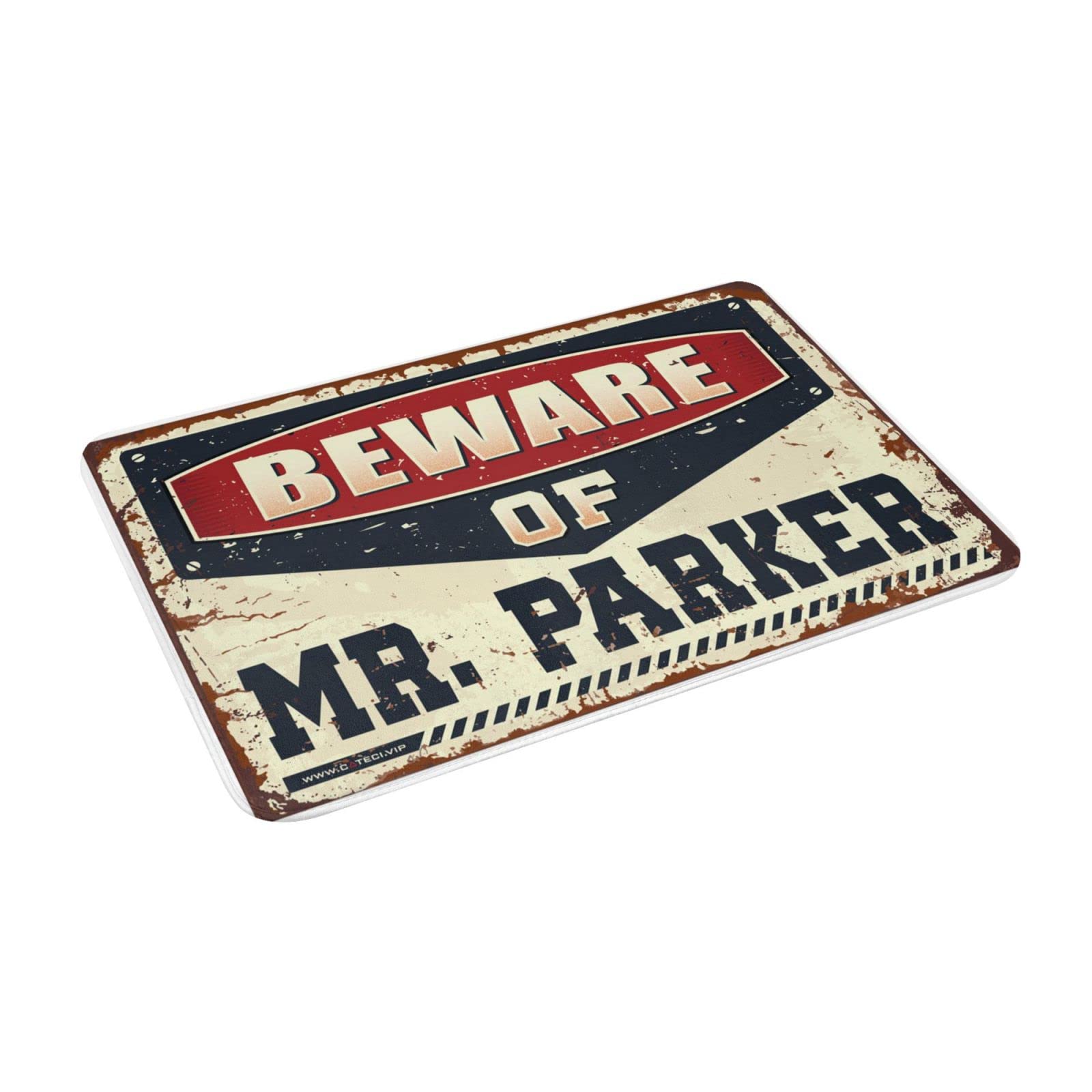 Zerbino con scritta "Beware of Mr. Parker" Zerbino da cucina e tappetini per esterni decorazione patio (dimensioni: 65 x 90 cm)