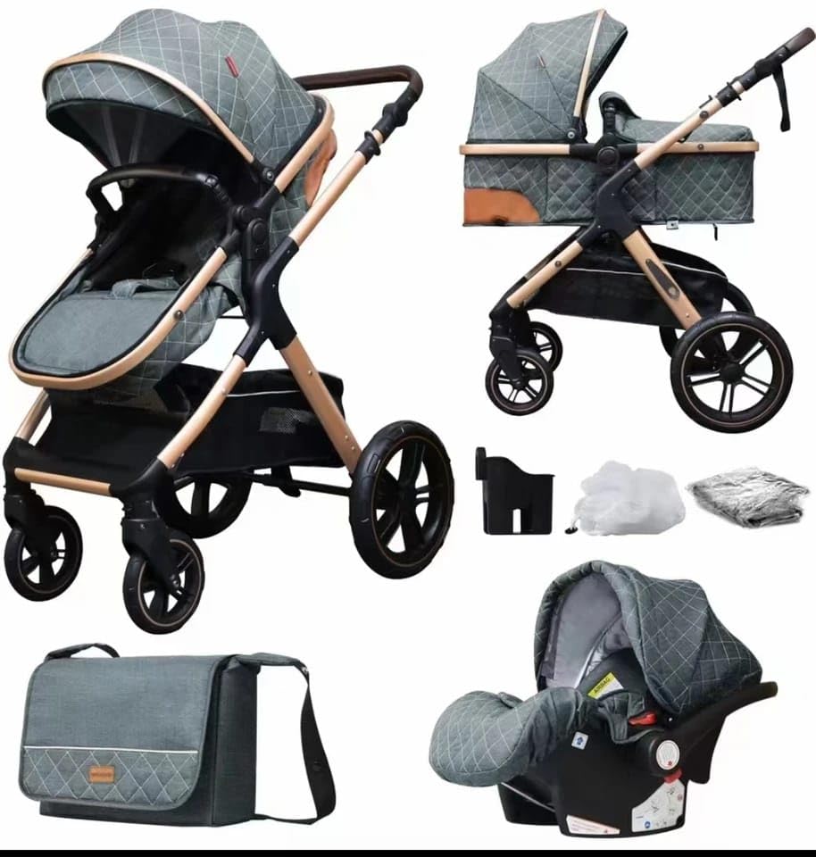 Baby Stroller 3 in 1 Belecoo X1 (Khakhi) : Amazon.co.za: Baby Products