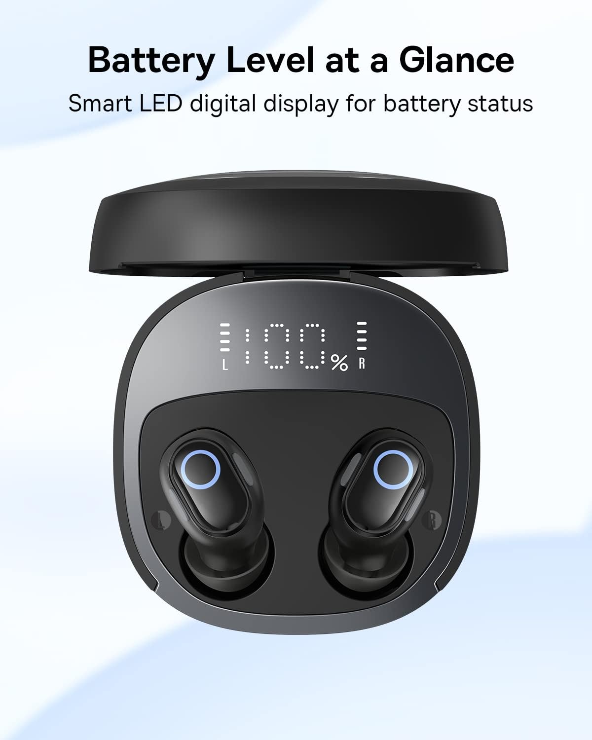Baseus Wireless Earbuds, 50 Hrs Playback Bluetooth 5.3 Anti-Loss Bluetooth Headphones LED Power Display 60ms Low-Latency Fast-Charging in-Ear Earphone for iPhone and Android (Bowie WM02+)