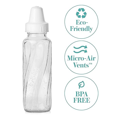 Miniatura 2 de Evenflo Feeding Classic Glass Bottle, Twist Bottles, 8 Oz, 1-Pack of 6 Bottles