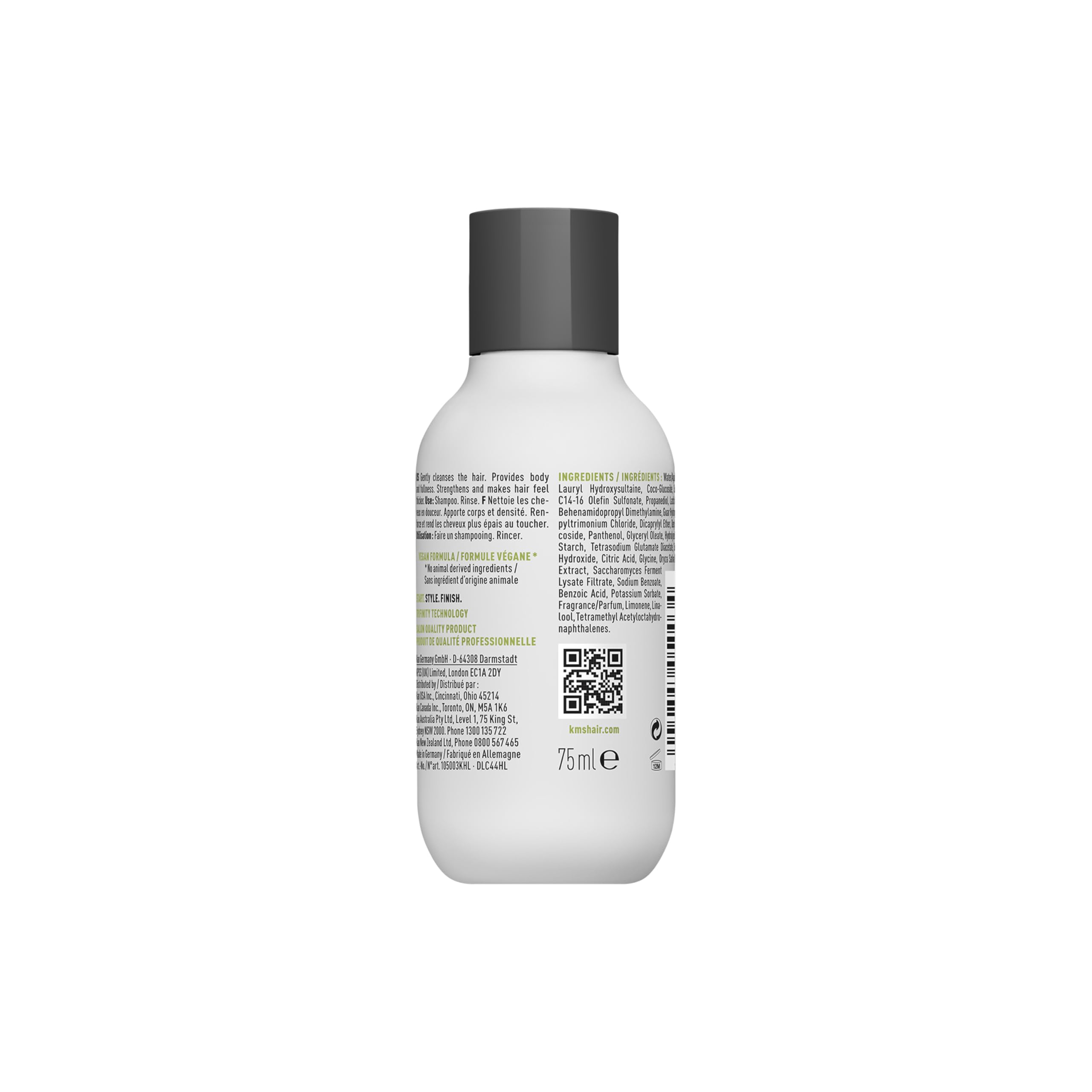KMS AddVolume Shampoo, Thickening & Strength for Fine to Medium, Thin or Weak Hair, 75ml