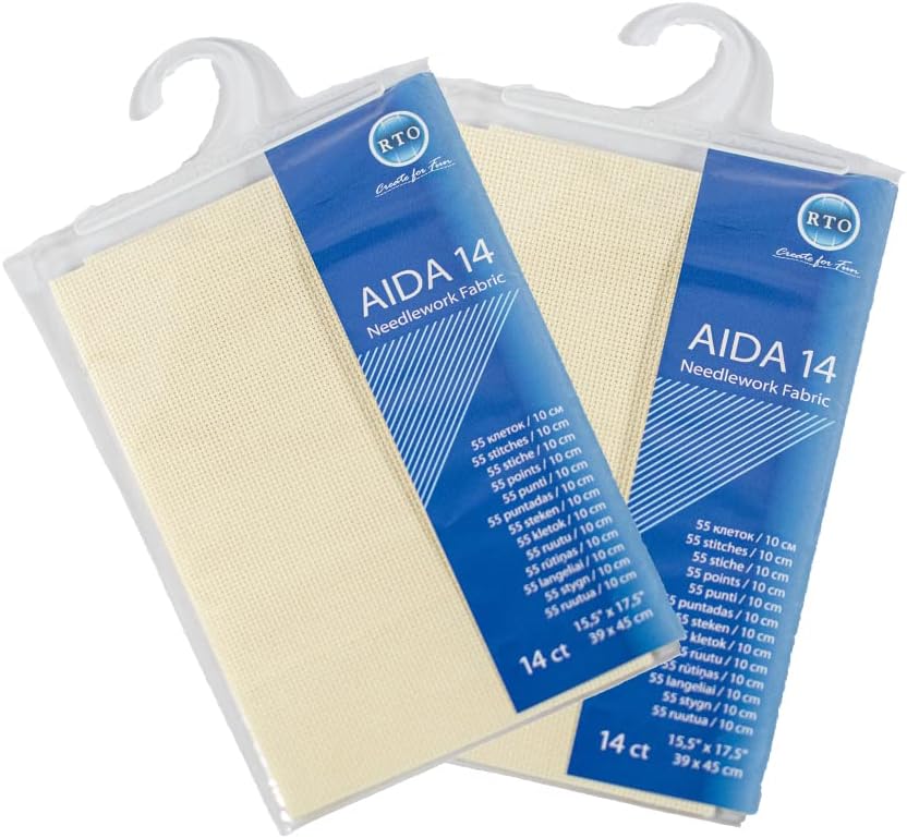 Mouldmaster Aida 14 Count Ivory Pack of Two, 39cm x 45cm
