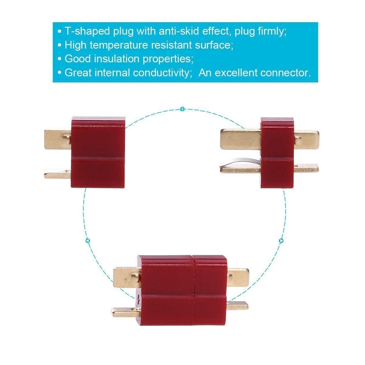 Connettore 4 Vie XT60 12AWG Cavo Parallelo XT60 4 Vie Per Batterie LiPo RC - Connettore 12AWG, Modello 1M4F Connettore 4 Vie 12AWG