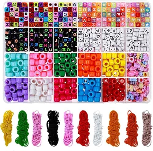 Kit de fabricação de pulseiras de miçangas, kit de pulseiras de amizade de miçangas com miçangas de