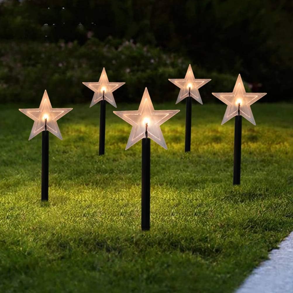 5PCS Garden Lights Outdoor, LED Christmas Lights Garden Stake Stand Lights Waterproof Pathway Lights Christmas Decorations for Walkway Yard Lawn Patio