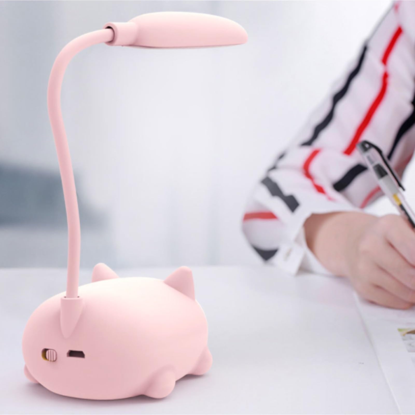 Lampada da Scrivania Moderno Lampada da Tavolo A LED, Luce Notturna Portatile, Pieghevole, Ricaricabile Tramite USB Lampada Comodino(Blue)