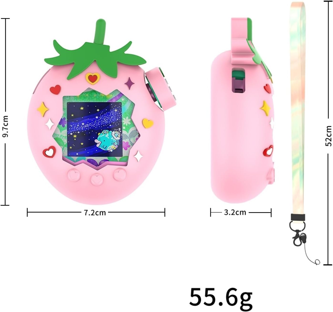 Silicone Cover for Tamagotchi Paradise Interactive Virtual Pet Game Machine, Soft Flexible Scratch Resistant Shockproof Silicone Protective Cover with Lanyard