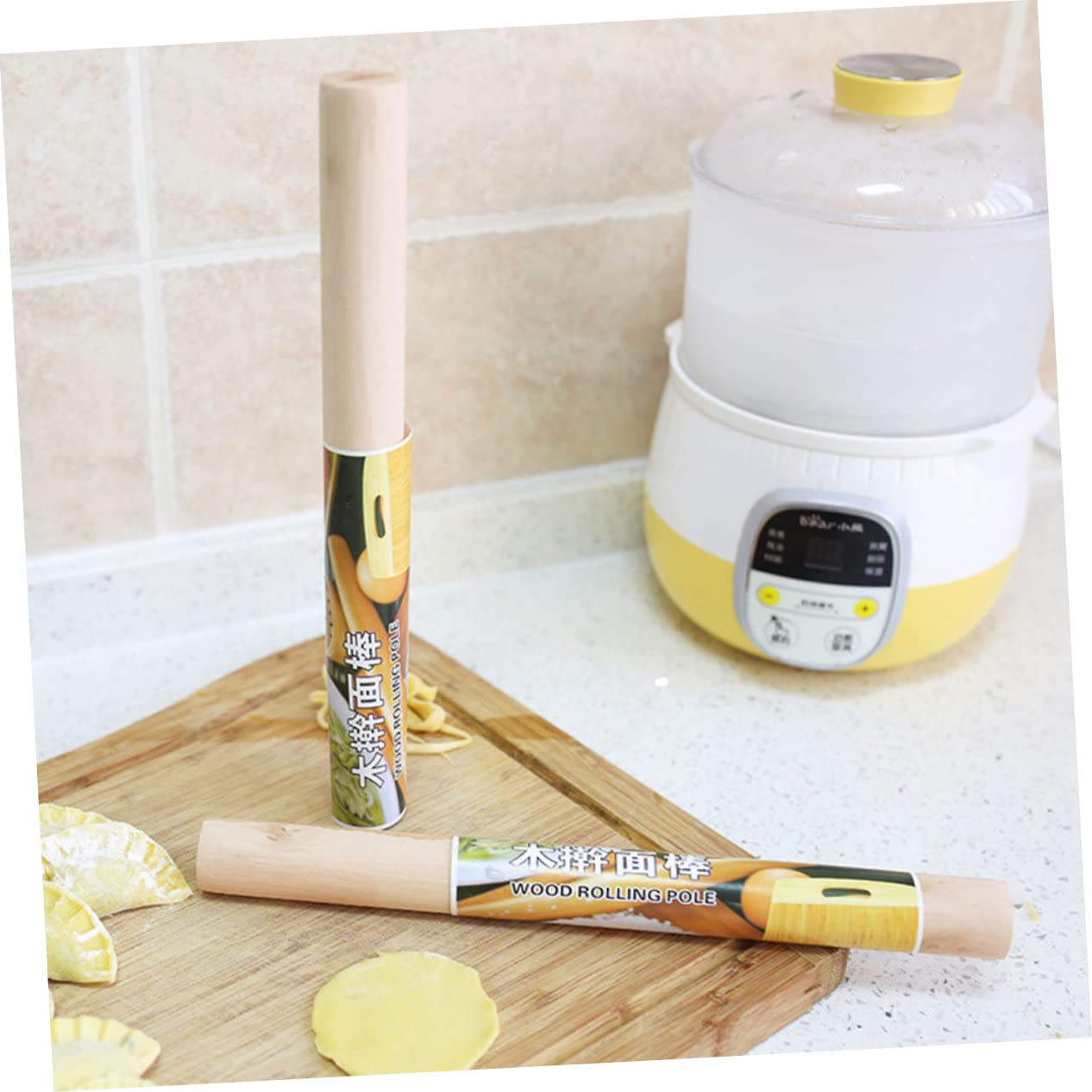 Hemobllo Mattarelli senza Sbavature in Legno 10 Pezzi Superficie Liscia per Stendere la Pasta per Impasti di Pancake e Biscotti Utensili Cucina