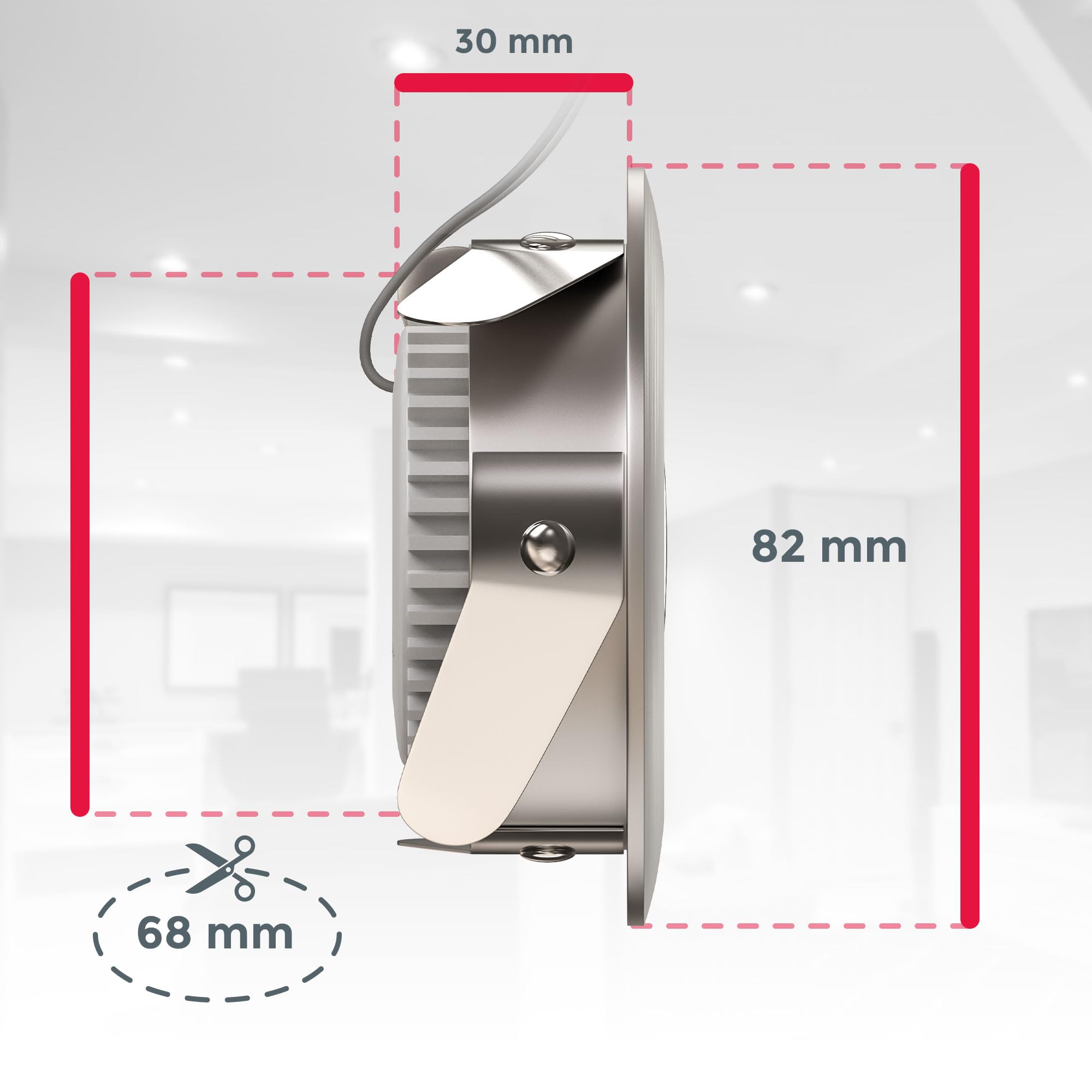 B.K.Licht Faretti LED ad incasso orientabili, set da 12, include 5W, diametro foro 68mm, lampade incasso per l'illuminazione da interno, luce calda 3000K, color nickel opaco, 230V, IP23
