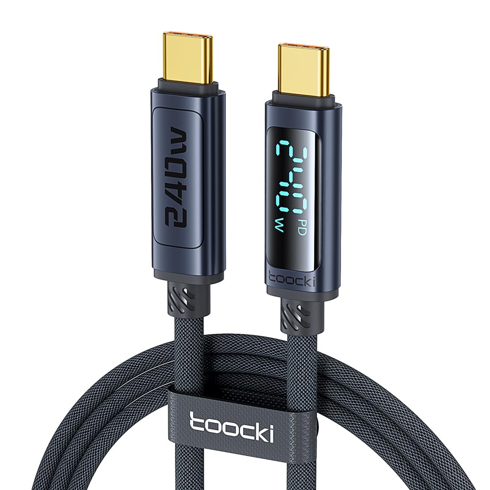 240W USB C PD3.1 Cable 2m/6.6ft, With Digital LED Display, Downward 140W 100W PD Fast Charging For MacBook Pro Air iPad iPhone 17 16 15 Pro XPS Galaxy S25 S24 S23 Ultra Z Fold 7 Pixel 10 9 8