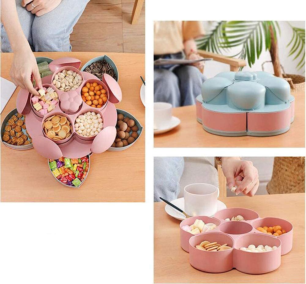 Caja De Frutas Secas Contenedor De Almacenamiento De Dulces De Nueces Bandeja Giratoria De Frutas Secas Placa De Rejilla Caja De Almacenamiento De Sala De Estar De Meriendas Adecuada for Dulces De Nue