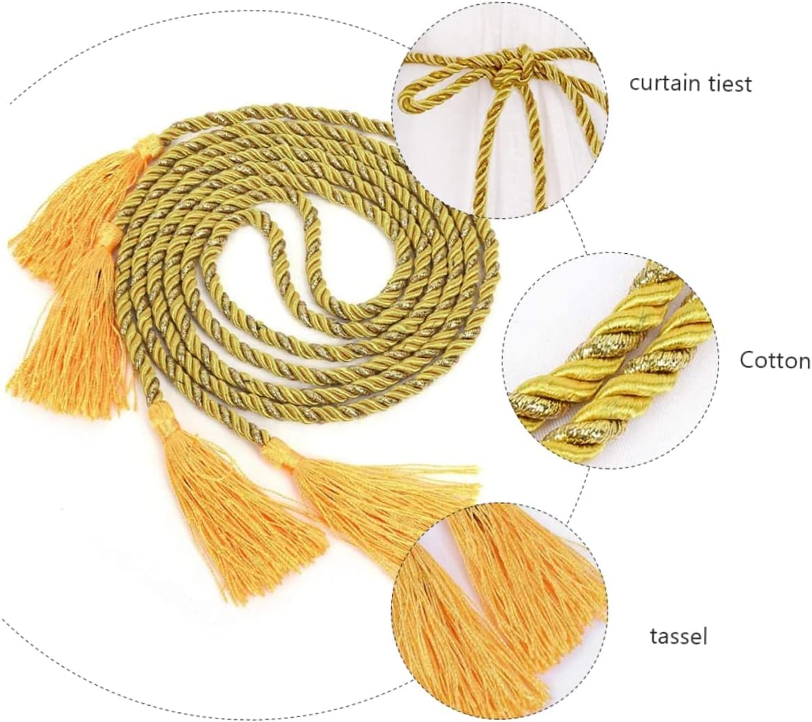Les rideaux. Embrasses de Rideaux,Support de Rideau,2 pièces Corde à Attache de Rideau Cadeaux de pendaison de crémaillère Cadeaux for pendaison de crémaillère Embrasses de Rideau en Corde à Pompon Ri