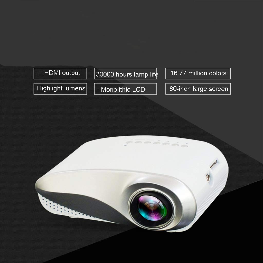 Mini proiettore a LED, supporto HD 1080p, durata di 30000 ore, schermo da 80 pollici, portatile per home theater e riunioni, perfetto per amici e colleghi
