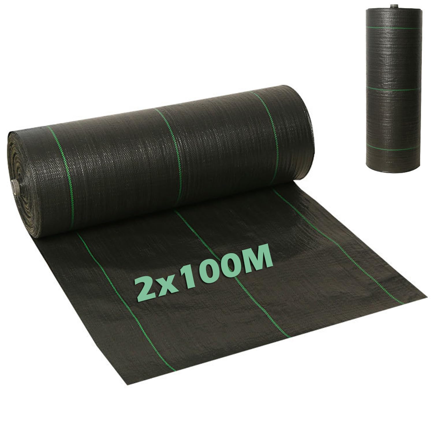 Velway Membrana per Il Controllo delle Erbacce, 2 m x 5 m, Tessuto Anti- Erbacce da Giardino, Copertura per Terreno per Patio, aiuole, Erba Artificiale, Prato, vialetto, Ghiaia, Colore Nero