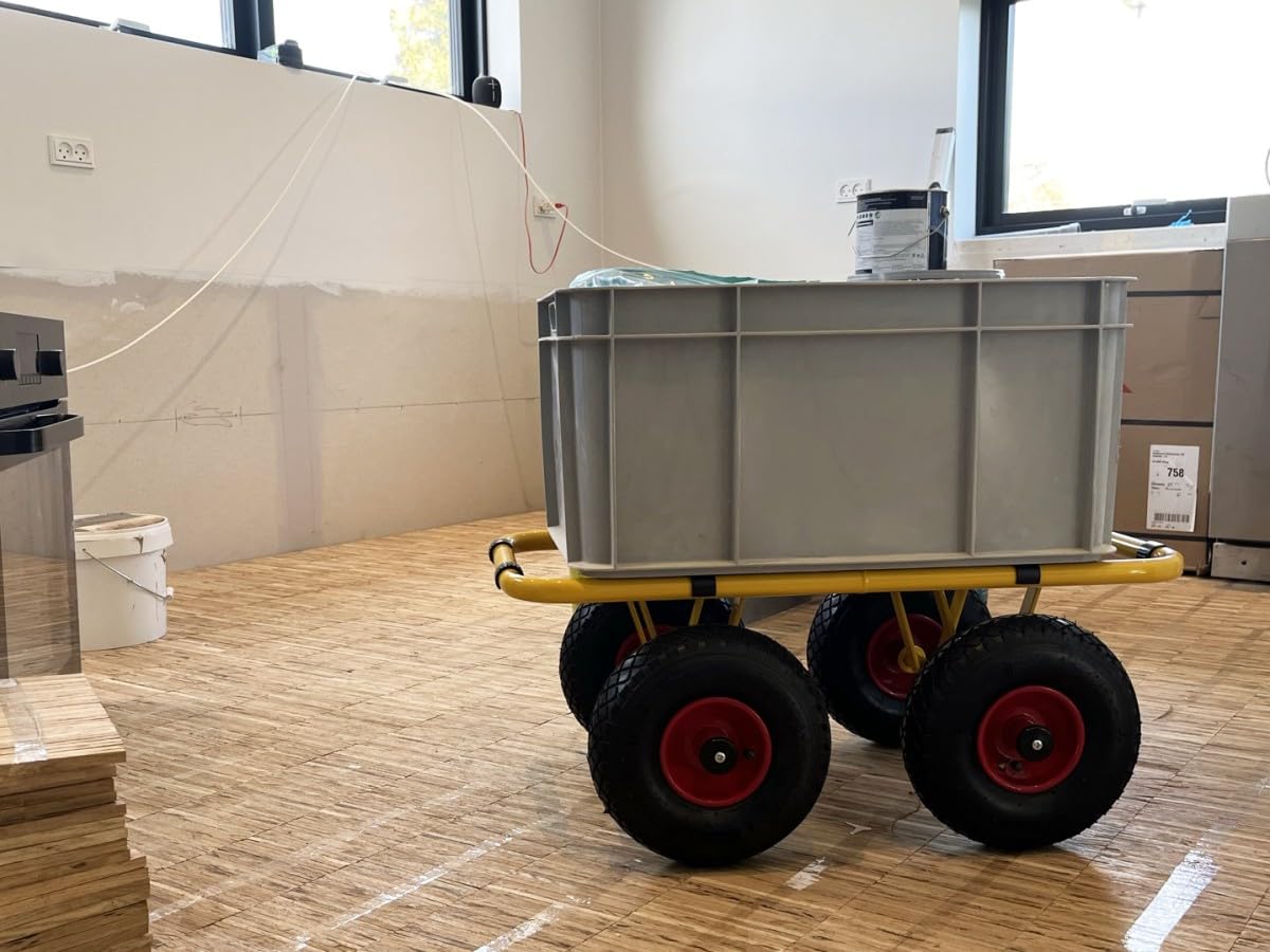 Ravendo Plattenwagen Transportwagen Dolly 4 Rad 300 Kg TD 300-4W Schwerlast Lasten Karre Transportkarre Luftreifen Made in Europe
