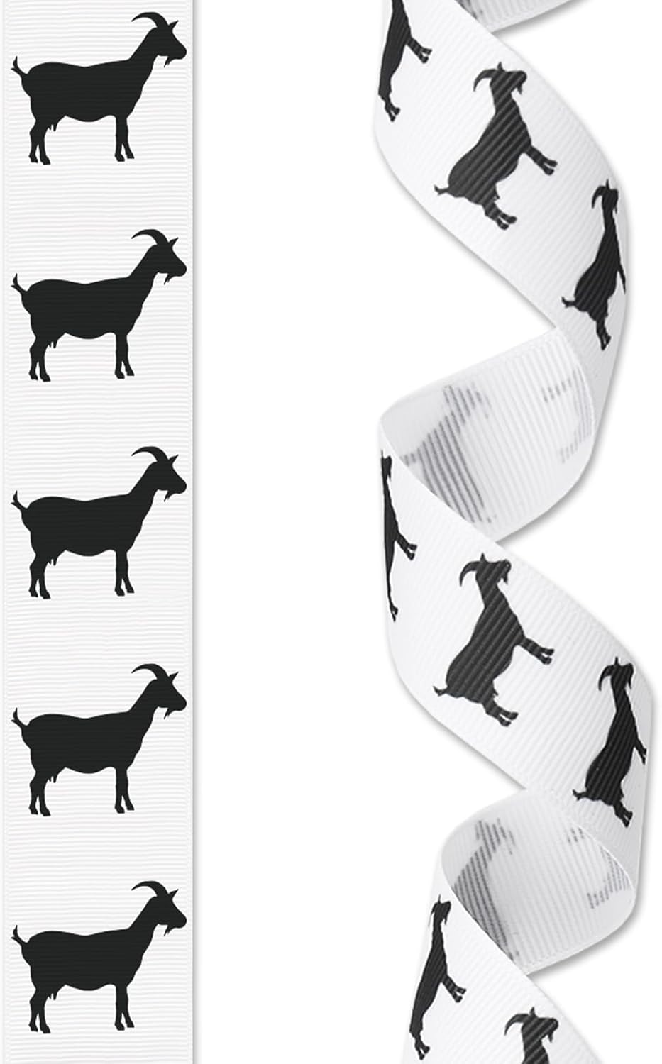 Amazon.com: LANGFON Goat Ribbon Black and White Farm Animals Decor ...