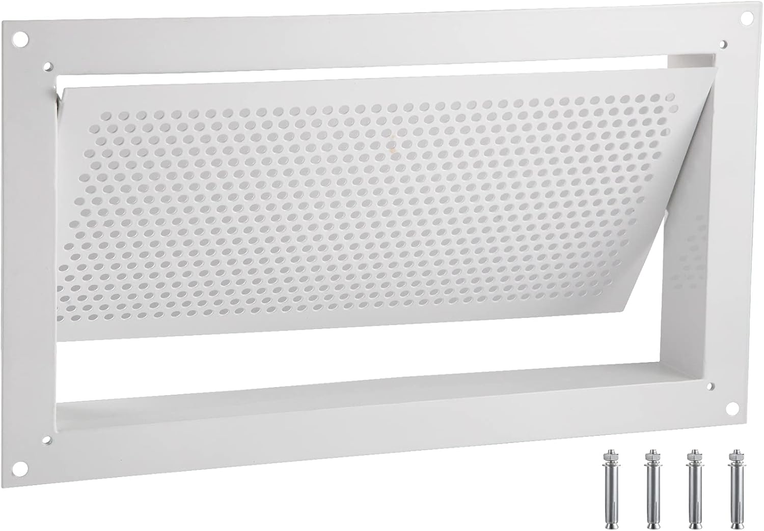 VEVOR 8x16 Inch Crawl Space Flood Vent, Wall Mounted White Foundation Vent to Reduce Flood Risk & Damage for Crawl Spaces, Garages