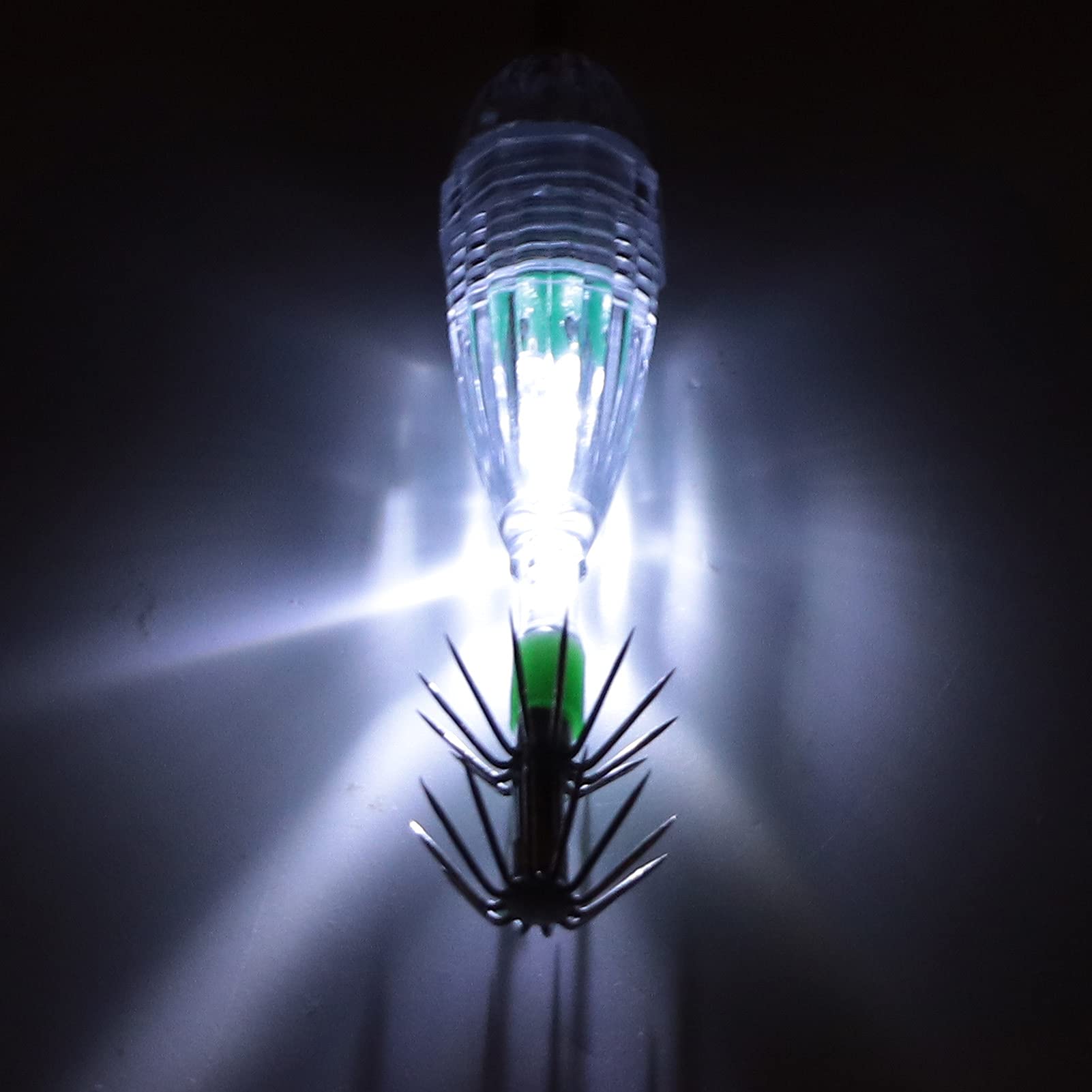 Kit Esche da Pesca a LED, Lampada con Esca Lampeggiante Impermeabile Esca da Pesca Subacquea Luce a Forma di Goccia Profonda per Acqua Dolce Salata, Pesca Notturna (con gancio